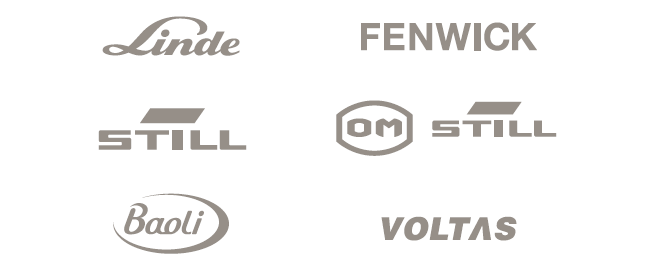 Linde, STILL, Baoli, Fenwick, OM STILL und VOLTAS (Logo)